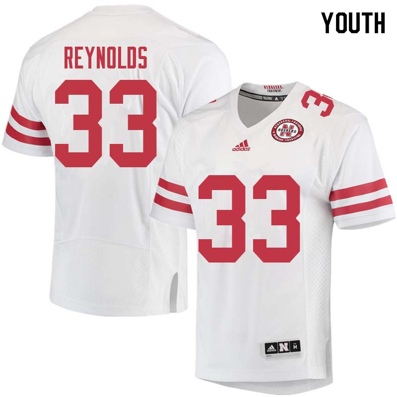 Youth #33 Dylan Reynolds Nebraska Cornhuskers College Football Jerseys Sale-White - Click Image to Close